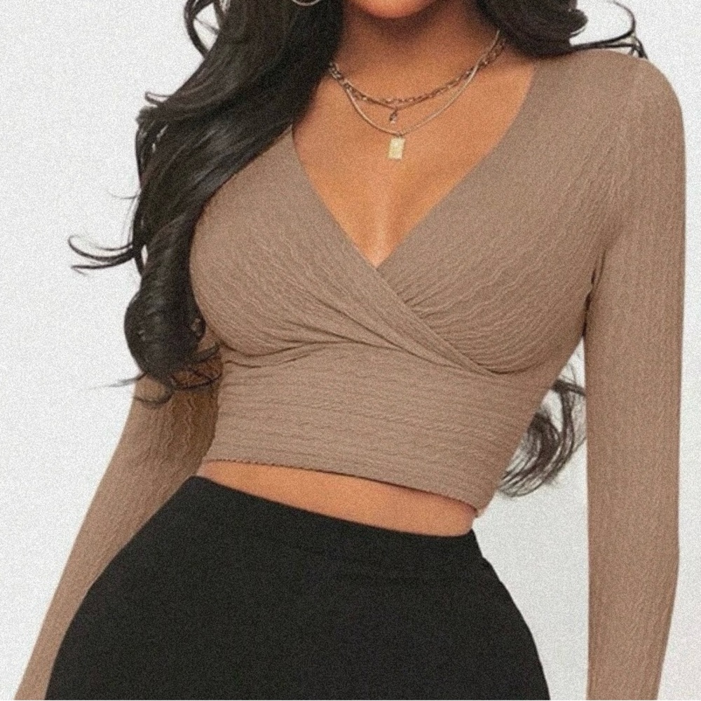 Tan long sleeve top